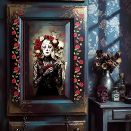 Decoupage Gothic Rose Queen – Dark Romantic Art  Seidenpapier