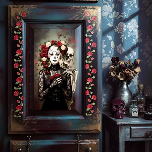 Decoupage Gothic Rose Queen – Dark Romantic Art  Seidenpapier