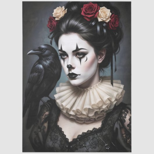 Decoupage Gothic Rose Queen – Dark Romantic Art  Seidenpapier (Vorderseite)