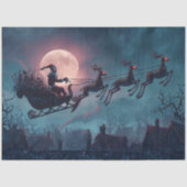 Decoupage Gothic Santa Midnight Sleigh Ride Seidenpapier (Vorderseite)