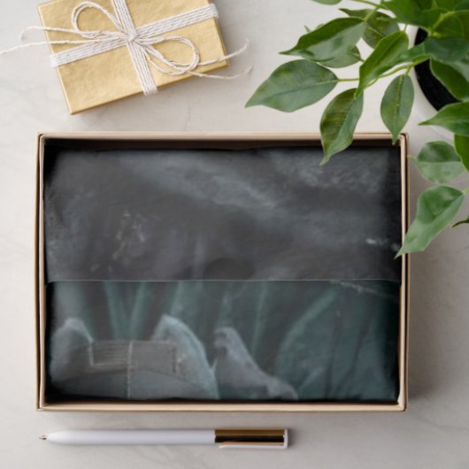 Decoupage Gothic Skeletal Witch in Forest  Seidenpapier (Geschenk)