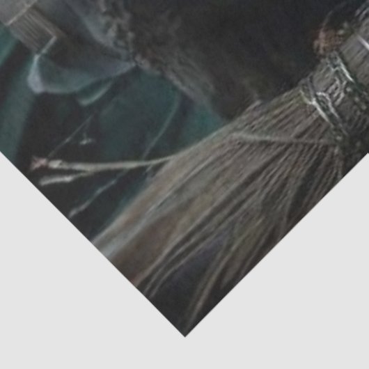 Decoupage Gothic Skeletal Witch in Forest  Seidenpapier (Ausschnitt)