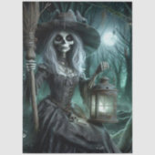 Decoupage Gothic Skeletal Witch in Forest  Seidenpapier (Vorderseite)