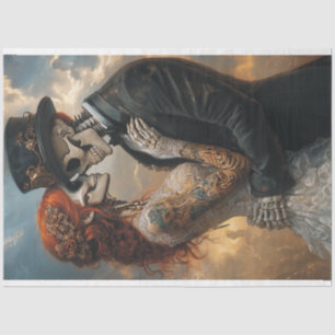 Decoupage Gothic Skeleton Honeymoon Seidenpapier