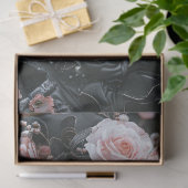 Decoupage Gothic Skeleton Maske Rosa Blume Seidenpapier (Geschenk)