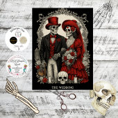 Decoupage Gothic Skeleton Wedding In Red Black Seidenpapier
