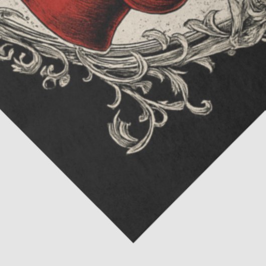 Decoupage Gothic Skeleton Wedding In Red Black Seidenpapier (Ausschnitt)