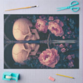 Decoupage Gothic Skeletons Schwert Peach Blume Seidenpapier (Basteln)