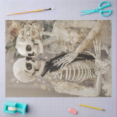 Decoupage Gothic White Glass Skeleton Couple Wed Seidenpapier (Basteln)