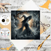 Decoupage Gothic Witch Moonlight Forest Scene Seidenpapier