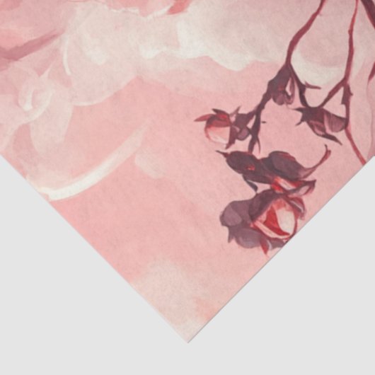 Decoupage Gothull Umgeben & Peach Blume Seidenpapier (Ausschnitt)