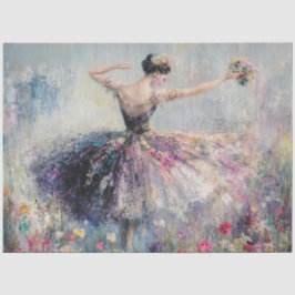 Decoupage Graceful Ballerina Tanzfeld Blume Seidenpapier