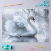 Decoupage Graceful Swan Pond Reflection Seidenpapier (Basteln)