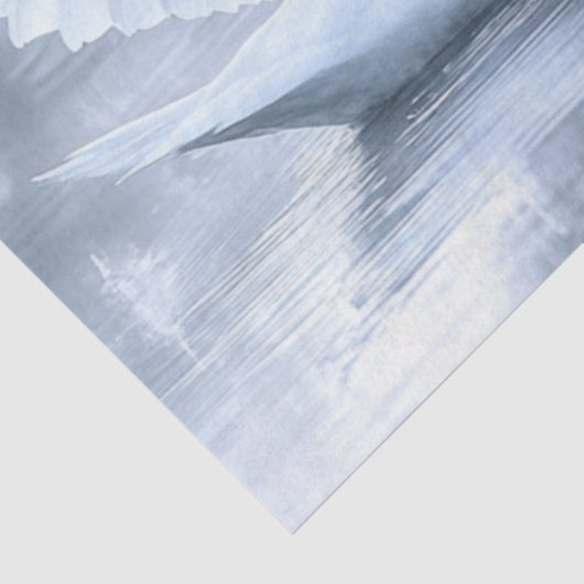 Decoupage Graceful Swan Pond Reflection Seidenpapier (Ausschnitt)