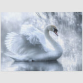 Decoupage Graceful Swan Pond Reflection Seidenpapier (Vorderseite)
