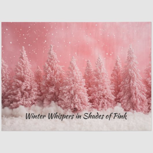 Decoupage Gradient Pink Hues Weihnachtsschnee Seidenpapier (Vorderseite)