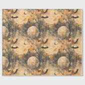 Decoupage Halloween Autumn Bat Moon Geschenkpapier (Flach)