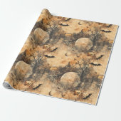 Decoupage Halloween Autumn Bat Moon Geschenkpapier (Ungerollt)