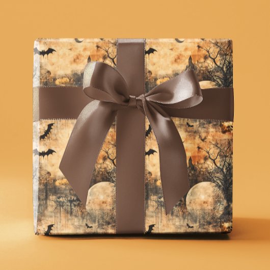 Decoupage Halloween Autumn Bat Moon Geschenkpapier