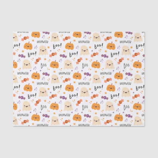 Decoupage Halloween Ghost Pumpkin Seidenpapier (Vorderseite)