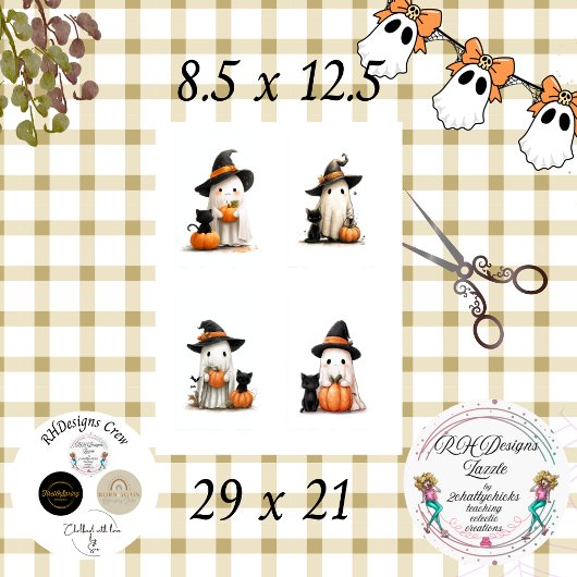 Decoupage Halloween Ghosts Scrapbooking Seidenpapier