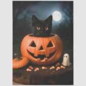 Decoupage Halloween Jack-0-Latern Moonlit Forest Seidenpapier (Vorderseite)