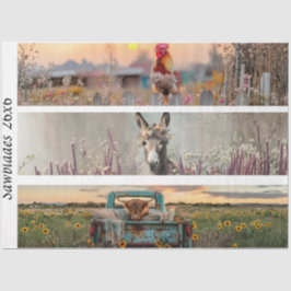 Decoupage Handsaw Designs Rooster Donkey Truck Seidenpapier