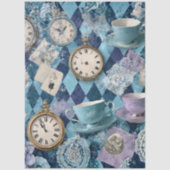 Decoupage Harlequin Tea Time Clocks Teacups  Seidenpapier (Vorderseite)