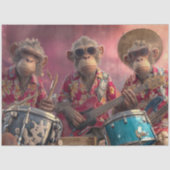 Decoupage Hawaiian Monkey Fur Feather Funk Band Seidenpapier (Vorderseite)