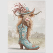 Decoupage Highland Calf Cowboy Dressed For Catwalk Seidenpapier (Vorderseite)