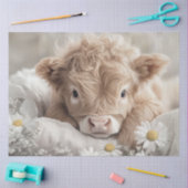 Decoupage Highland Calf White Daisies Seidenpapier (Basteln)