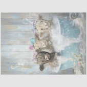 Decoupage Highland Calves in Bubble Bath Blue Tube Seidenpapier (Vorderseite)