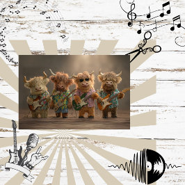 Decoupage Highland Cow Rock Band Seidenpapier