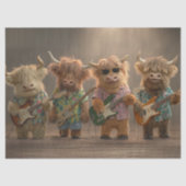 Decoupage Highland Cow Rock Band Seidenpapier (Vorderseite)