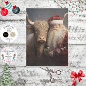 Decoupage Highland Cow & Santa Claus Seidenpapier
