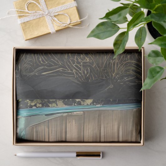 Decoupage Highland Cows Front Aquamarin Stall Seidenpapier (Geschenk)