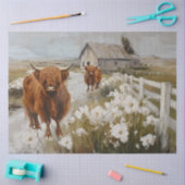 Decoupage Highland Cows Walking Down Country Road Seidenpapier (Basteln)