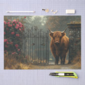 Decoupage Highland Kuh Black Gate Wald Seidenpapier (Handwerk)