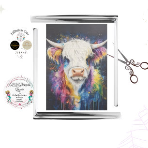Decoupage Highland Kuh Splash Lebendige Farben Seidenpapier