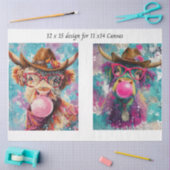 Decoupage Highland Western Bubble Gum 11x14 Canvas Seidenpapier (Basteln)