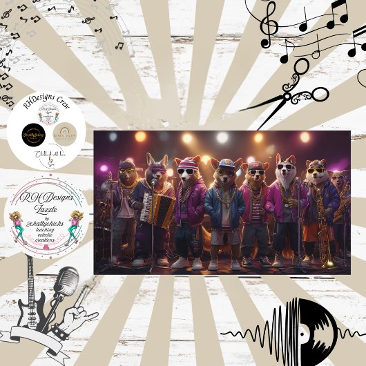 Decoupage Hip Hop Dog Band Fur Feathers Funk  Seidenpapier