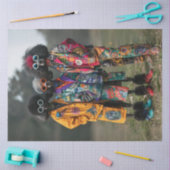 Decoupage Hippie Hipster Standard Poodles Bicycle Seidenpapier (Basteln)