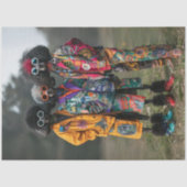 Decoupage Hippie Hipster Standard Poodles Bicycle Seidenpapier (Vorderseite)