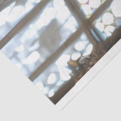 Decoupage Hippie Styled White Furry Kat Angesagt S Seidenpapier (Ausschnitt)