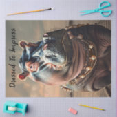 Decoupage Hippo Dressed to Impress Seidenpapier (Basteln)