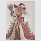 Decoupage Holiday Beautiful Witch 18x24 Canvas Seidenpapier (Vorderseite)