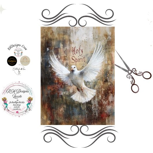 Decoupage Holy Spirit Dove Faith Based  Seidenpapier
