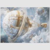 Decoupage Hot Air Ballon sieht aus wie Saturn Seidenpapier (Vorderseite)