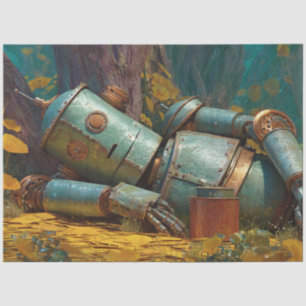 Decoupage Humanoid Robotic Steampunk Seidenpapier