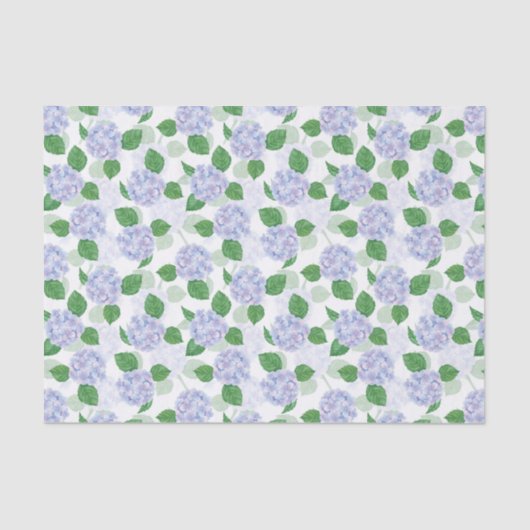 Decoupage Hydrangea Watercolor Blue Seidenpapier (Vorderseite)